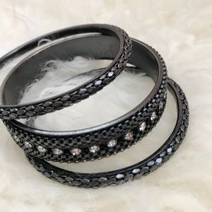 📍SOLD📍Set of 3 Black Bangles